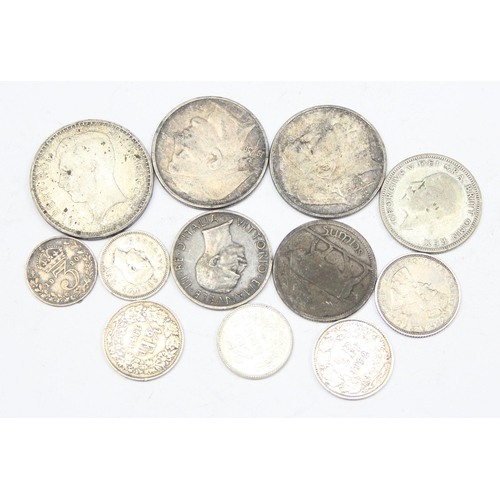 1236 - Qty of assorted mixed world silver coins, all with silver content, approx 55.68g gross