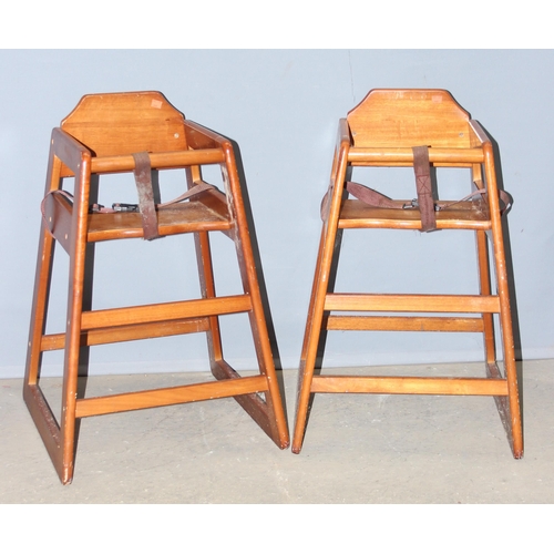49 - 2 wooden restaurant high chairs