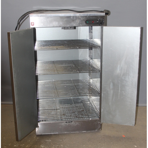 801 - A Parry model 1863 stainless steel commercial plate warmer cupboard, approx 60cm wide x 60cm deep x ... 