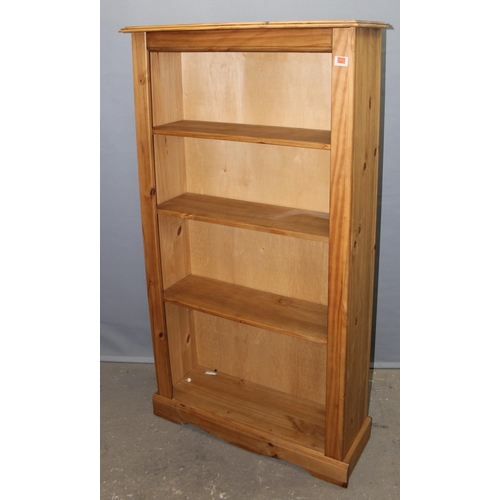 27A - Modern pine bookshelf, approx 83cm wide x 30cm deep x 150cm tall, one of 2 in the sale