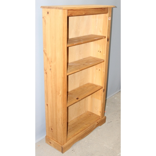 27 - Modern pine bookshelf, approx 83cm wide x 30cm deep x 150cm tall, one of 2 in the sale