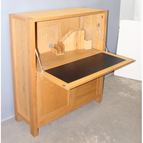34 - A good quality modern light oak folding bureau or desk, possibly Marks & Spencer Sonoma range, appro... 