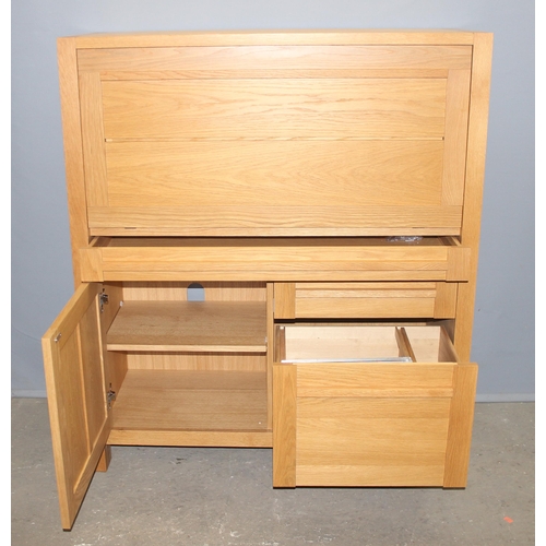 34 - A good quality modern light oak folding bureau or desk, possibly Marks & Spencer Sonoma range, appro... 