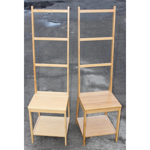 85 - A pair of wooden towel rack chairs