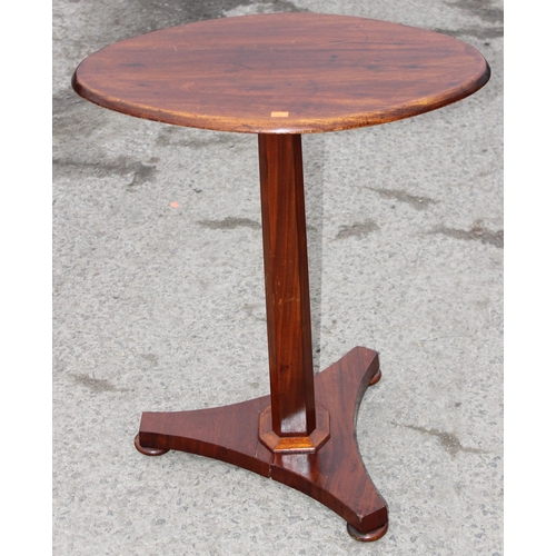 44 - An antique oval topped mahogany side table with tripod pedestal base, approx 63cm wide x 45cm deep x... 