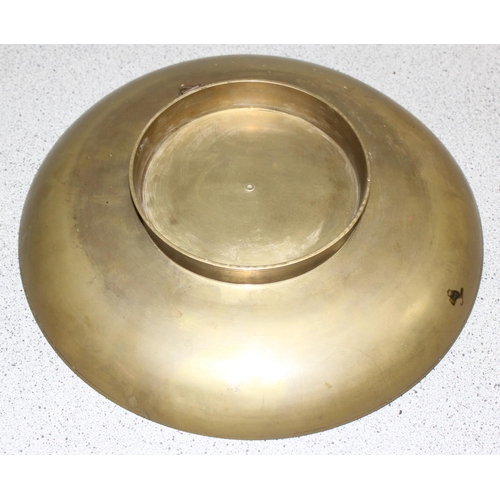 1789A - A good quality Indian or Islamic brass bowl with engraved decoration, approx 30cm in diameter