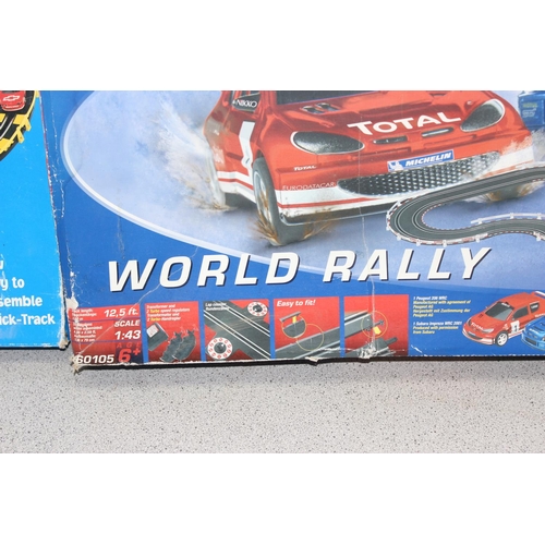 1516A - Vintage toys - two racing games, Kid Connection Road Race Set, and Carrera Go!!! World Rally, in ori... 