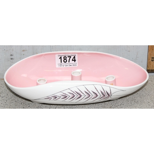 1805 - Maureen Tanner for Foley China, an unusual mid-century pottery bowl in the pink fern pattern, the in... 