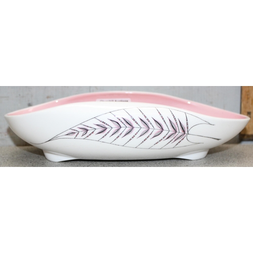 1805 - Maureen Tanner for Foley China, an unusual mid-century pottery bowl in the pink fern pattern, the in... 