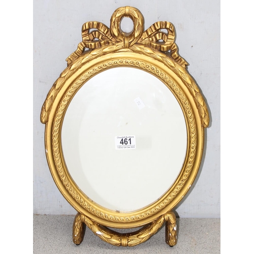 461A - Ornate gilt-framed easel backed mirror, approx 47 x 31cm