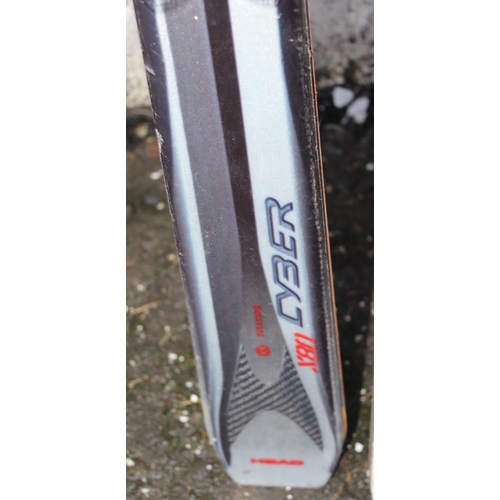 713A - Qty of Alpine skis & ski poles to include Kastle & Head, longest pair approx. 195cm