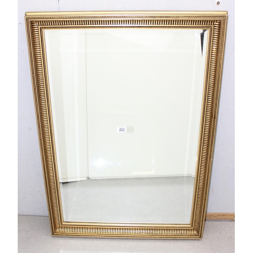 422A - Large gilt-framed hall mirror with bevelled edge, approx 101cm x 70cm