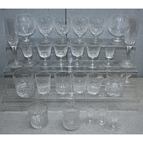 1804 - Qty cut glass and crystal, mostly Appin patterned Edinburgh Crystal to incl whisky tumbles, sherry g... 