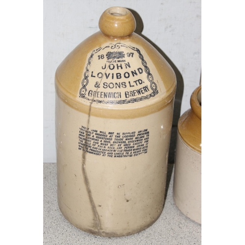 1786 - 5 assorted stoneware items to incl jars and very large flagon, tallest 44cm