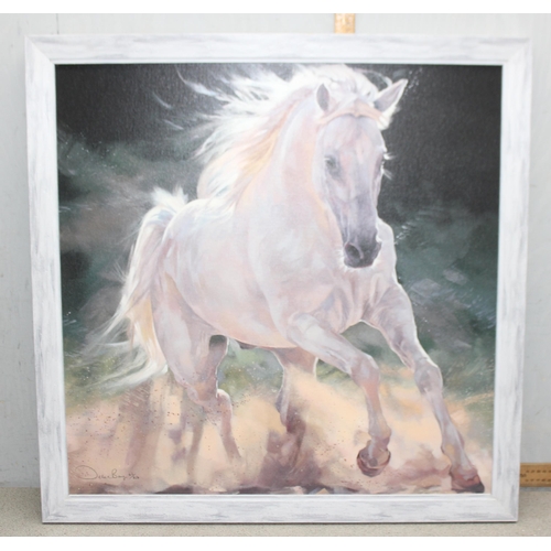 498A - Debbie Boon (British 1960 -) limited edition signed print of a galloping white stallion, signed in p... 