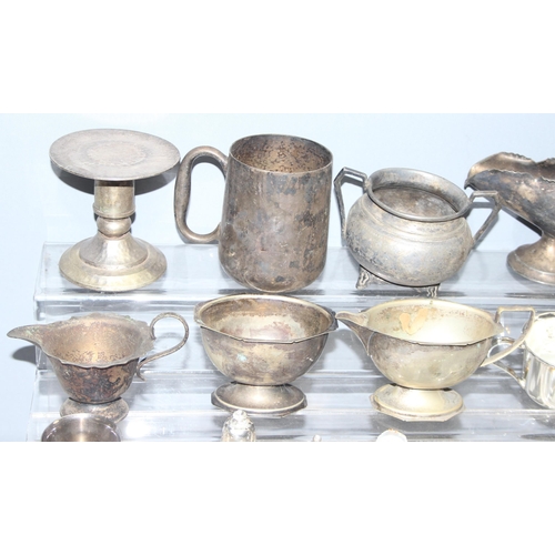 1019 - Qty of mixed metalware, mostly small silver-plated items, approx 5.5kg gross