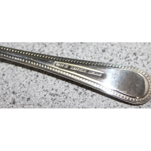 1028 - George Butler of Sheffield, an extensive silver plated cutlery set with beaded edge design, mainly a... 