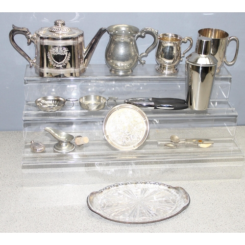 1030 - Qty of antique and later silver-plated items to incl cocktail shaker, approx 4.4kg