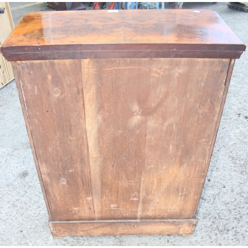 123 - A Victorian burr walnut display cabinet with glass front, approx 76cm wide x 39cm deep x 99cm tall