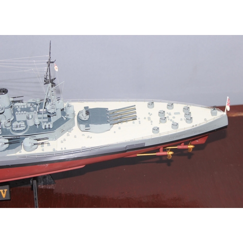 1501 - Model of British Battleship HMS King George V in mounted large Perspex display box, approx 86cm x 33... 