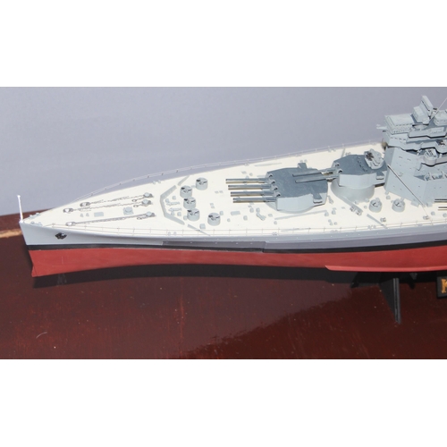 1501 - Model of British Battleship HMS King George V in mounted large Perspex display box, approx 86cm x 33... 