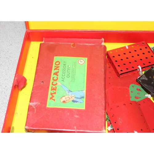 1528 - 1940s Meccano No 6 set in original box to incl an accessory outfit and lift-out tray