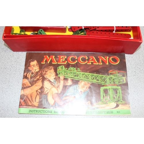 1528 - 1940s Meccano No 6 set in original box to incl an accessory outfit and lift-out tray