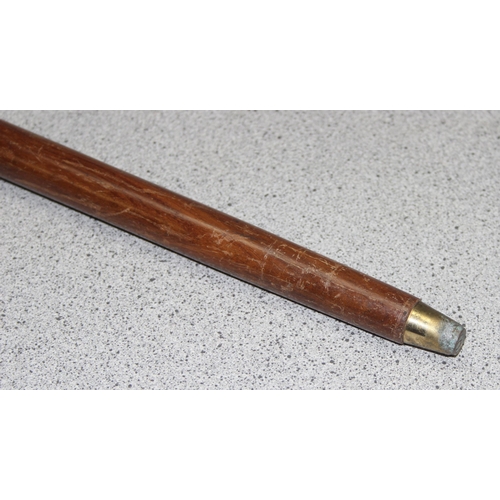 1612A - A hardwood walking cane with intaglio style Scottie Dog pommel, approx 90cm long