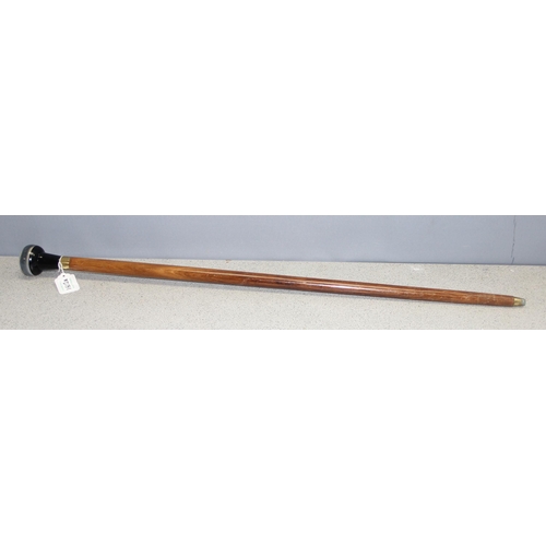 1612A - A hardwood walking cane with intaglio style Scottie Dog pommel, approx 90cm long