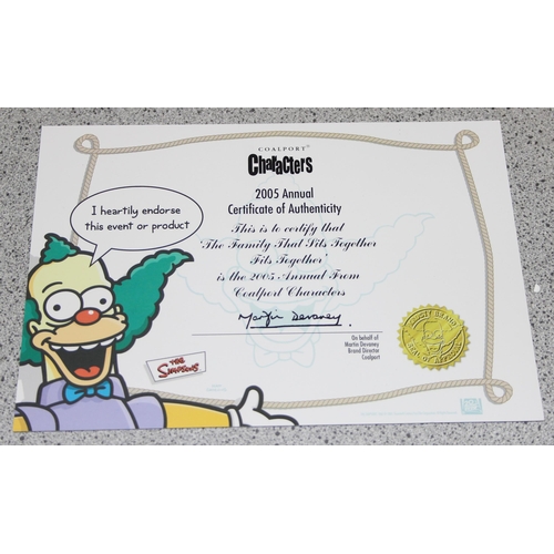 1625 - 2005 Coalport Character figurine of The Simpsons Family on the sofa with certificate of authenticity... 