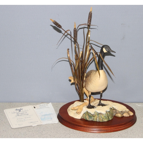 1629 - Border Fine Arts limited edition (186/750) sculpture 'Winter Watch' of a Canadian Goose in the reeds... 