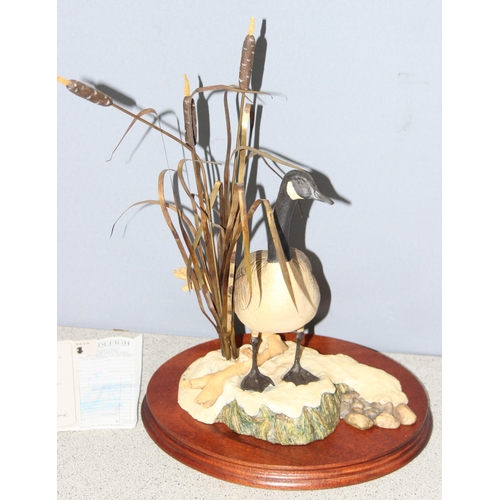 1629 - Border Fine Arts limited edition (186/750) sculpture 'Winter Watch' of a Canadian Goose in the reeds... 