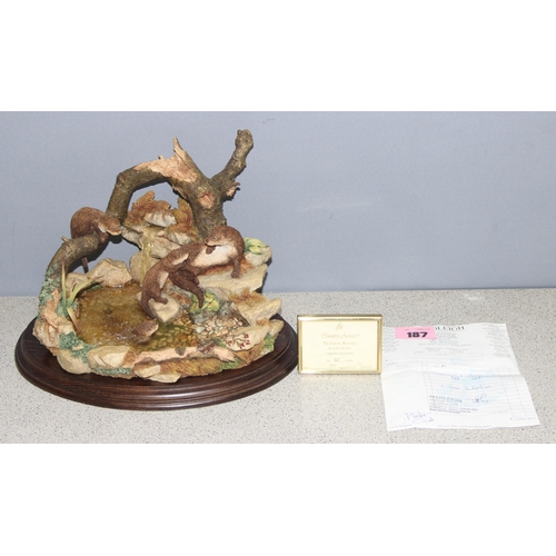 1631 - Country Artists limited edition (37/950) sculpture of otters 'Tranquil Waters', with original receip... 