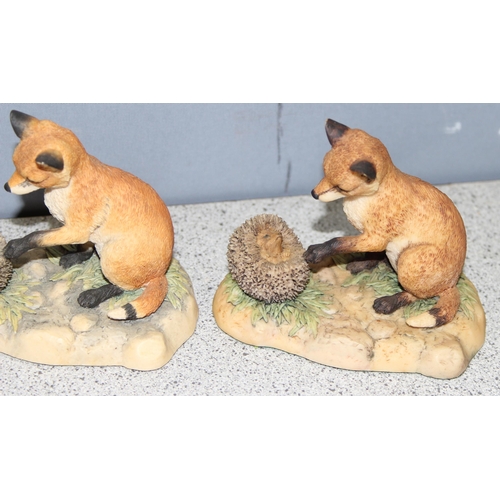 1634 - Border Fine Arts limited edition (481/2500) sculpture of foxes 'Duke & Duchess' with certificate of ... 