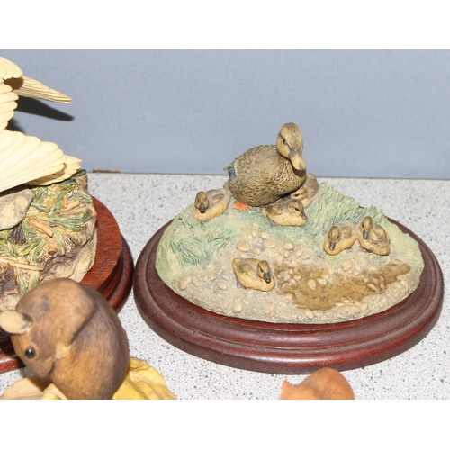 1640 - 5 x Border Fine Arts sculptures of swans, ducklings etc, to incl 'First One In' with original receip... 