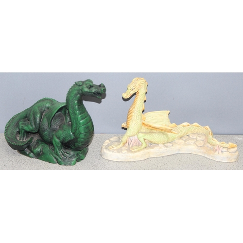 1644 - 2 x sculpture models of dragons, one 'Another World' by Devatrend, tallest approx 22cm