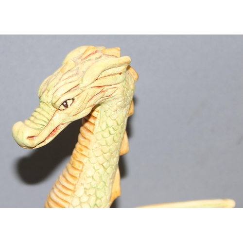 1644 - 2 x sculpture models of dragons, one 'Another World' by Devatrend, tallest approx 22cm