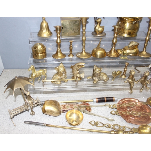 1721 - Qty of assorted mixed metalware, mainly brass, approx 11kg gross