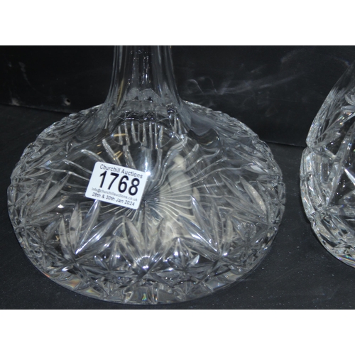 1768 - 4 assorted glass drinks decanters, tallest approx 35cm