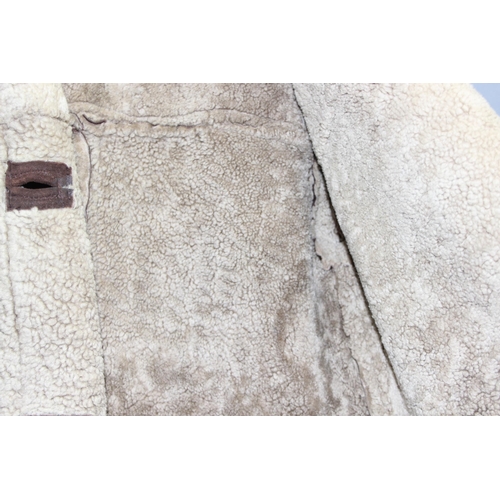 207 - Vintage sheepskin suede style coat, no size/label, possibly M-L