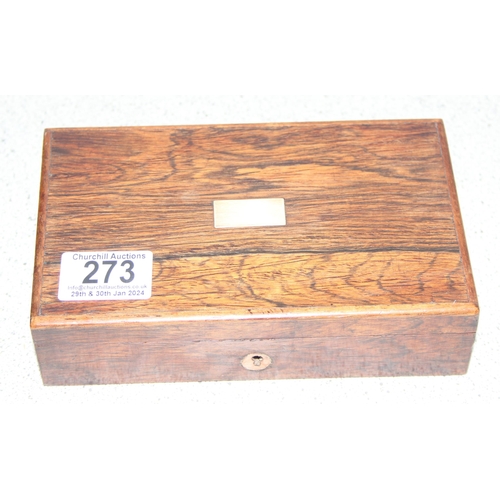 273 - 2 vintage wooden jewellery boxes, largest approx 24cm x 10cm x 17cm