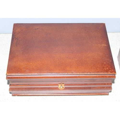 273 - 2 vintage wooden jewellery boxes, largest approx 24cm x 10cm x 17cm