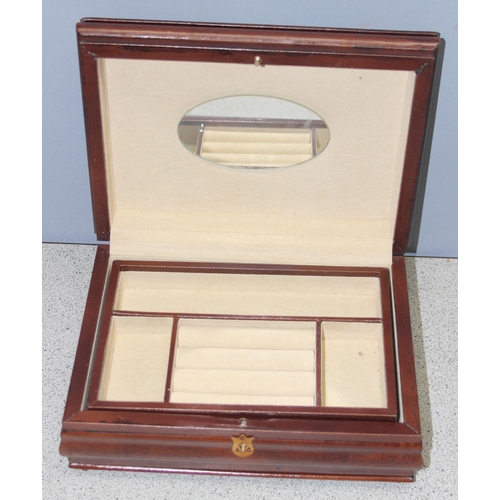 273 - 2 vintage wooden jewellery boxes, largest approx 24cm x 10cm x 17cm