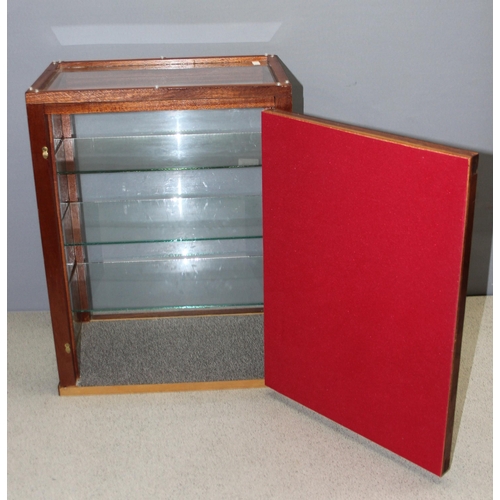 283 - Vintage glazed table top display cabinet with glass shelves, ideal for antique fairs etc, approx 41 ... 