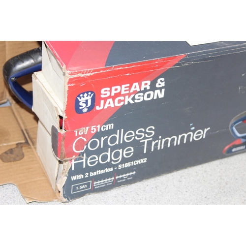 309 - Spear & Jackson cordless hedge trimmer and one other