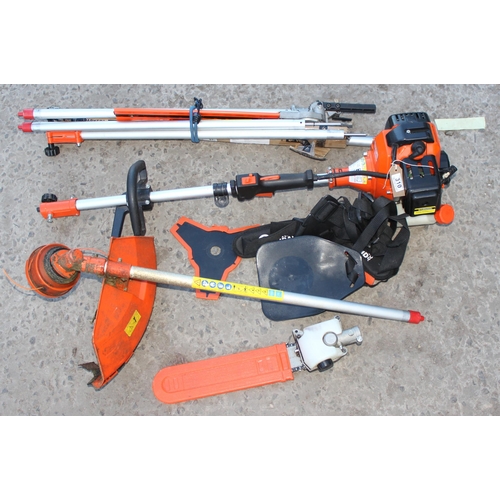 310 - 3 in 1 Parker Strimmer or Brush Cutter with various attachments, petrol motor, model PGMT-5200