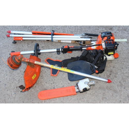 310 - 3 in 1 Parker Strimmer or Brush Cutter with various attachments, petrol motor, model PGMT-5200