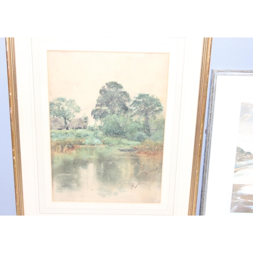 416 - 2 original watercolours of landscape scenes, one signed Chris Hoggett, the other Yeend King, largest... 