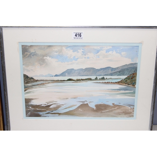 416 - 2 original watercolours of landscape scenes, one signed Chris Hoggett, the other Yeend King, largest... 