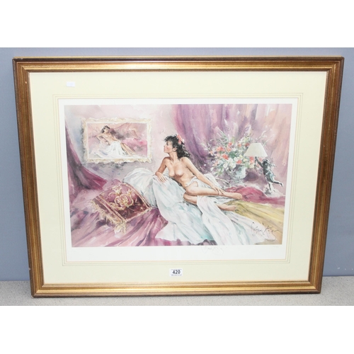 420 - Gordon King (1939-2023) limited edition print in frame of a semi-nude lady 198/850, signed by the ar... 